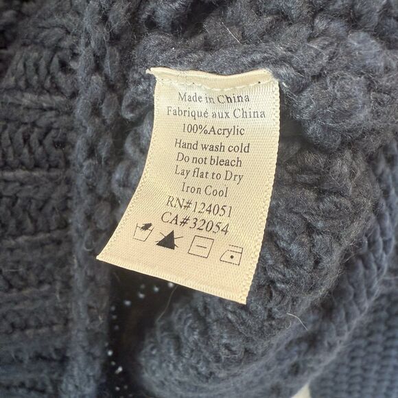 THE ODELLS Anthropologie Sweater Turtleneck Navy Blue Chunky Knit S - Picture 8 of 8